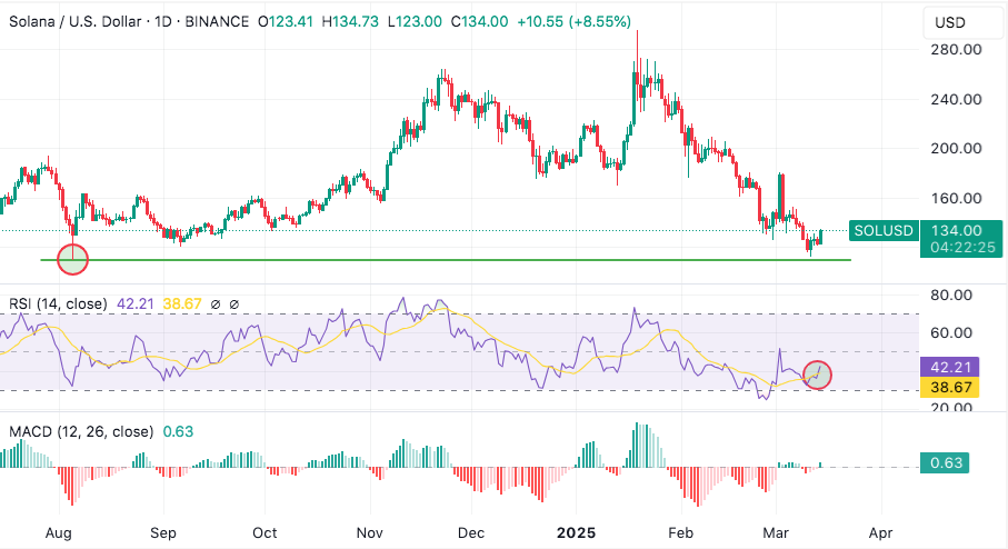 solana bounced strongly off the $110 level