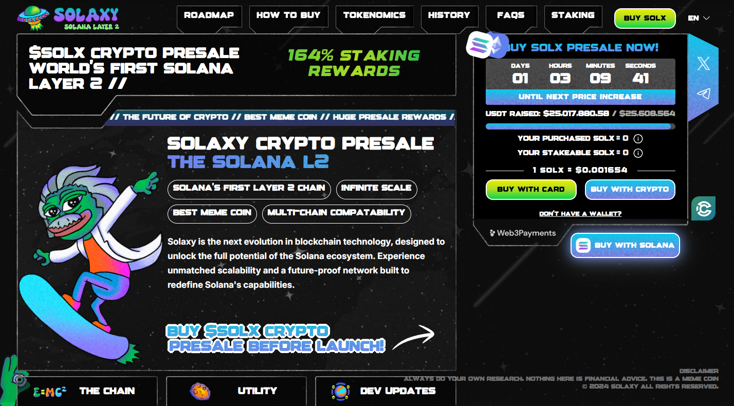 solaxy surpasses $25m mark