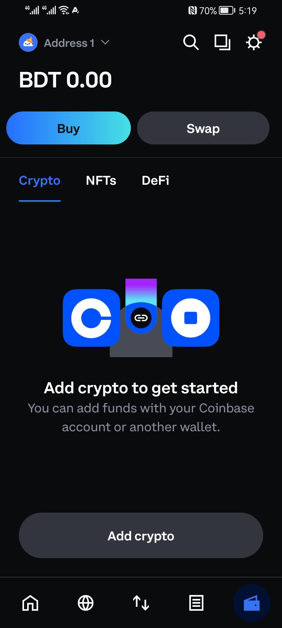 buy crypto coinbase