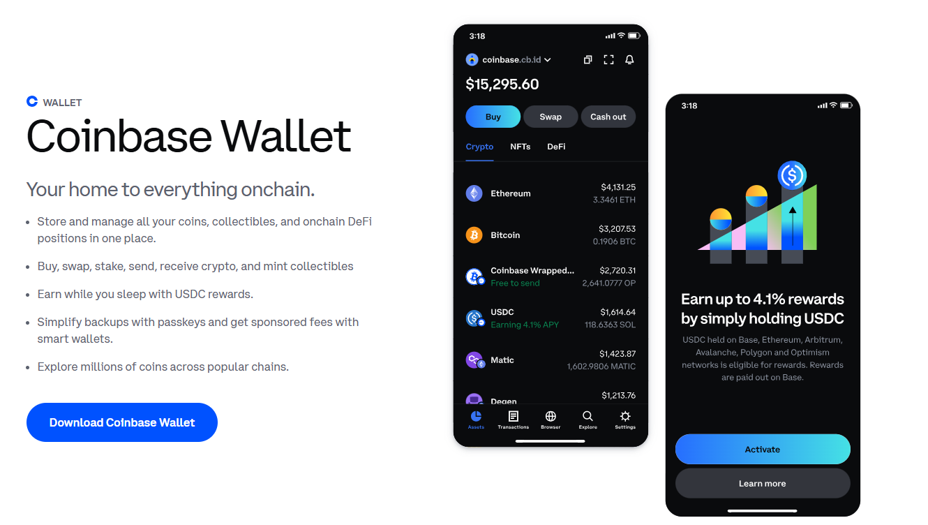 Coinbase wallet home