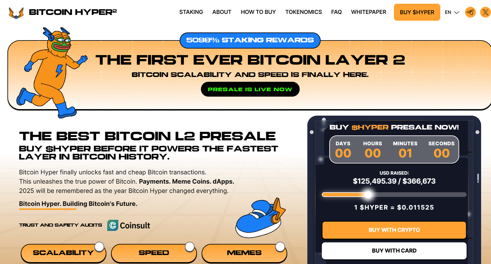 Bitcoin Hyper homepage