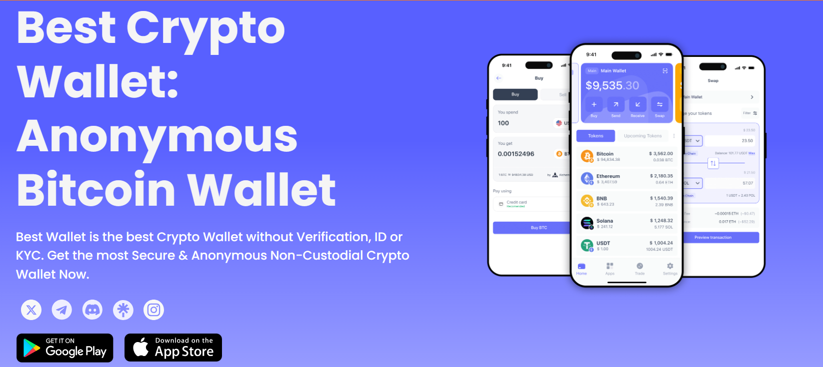 Best Wallet web homepage