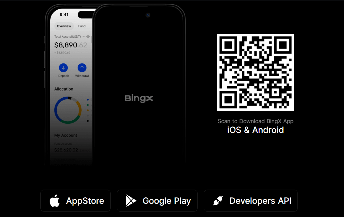 BingX web homepage