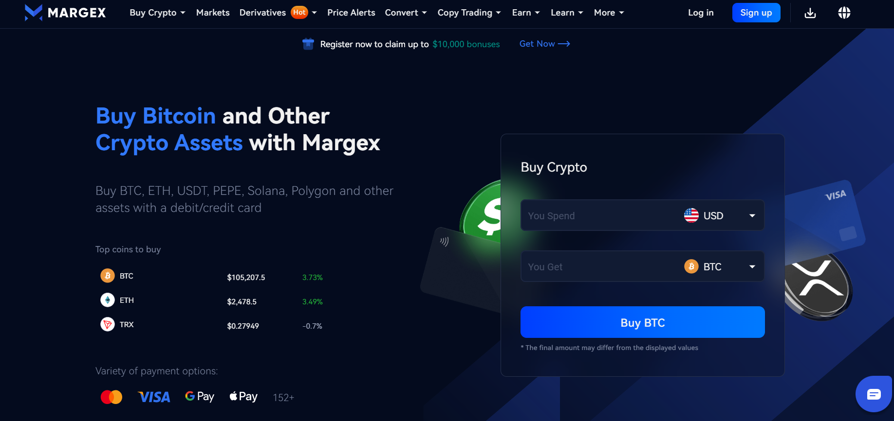 Margex btc options