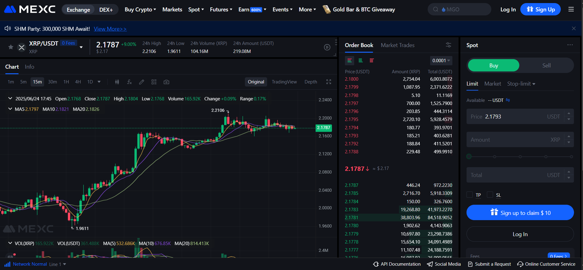 mexc XRP options