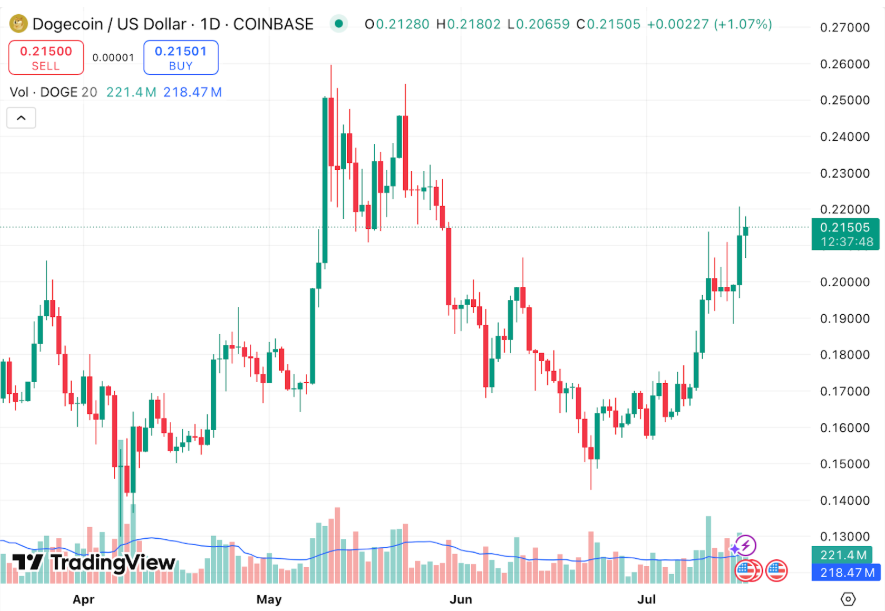 Dogecoin Price Jumps