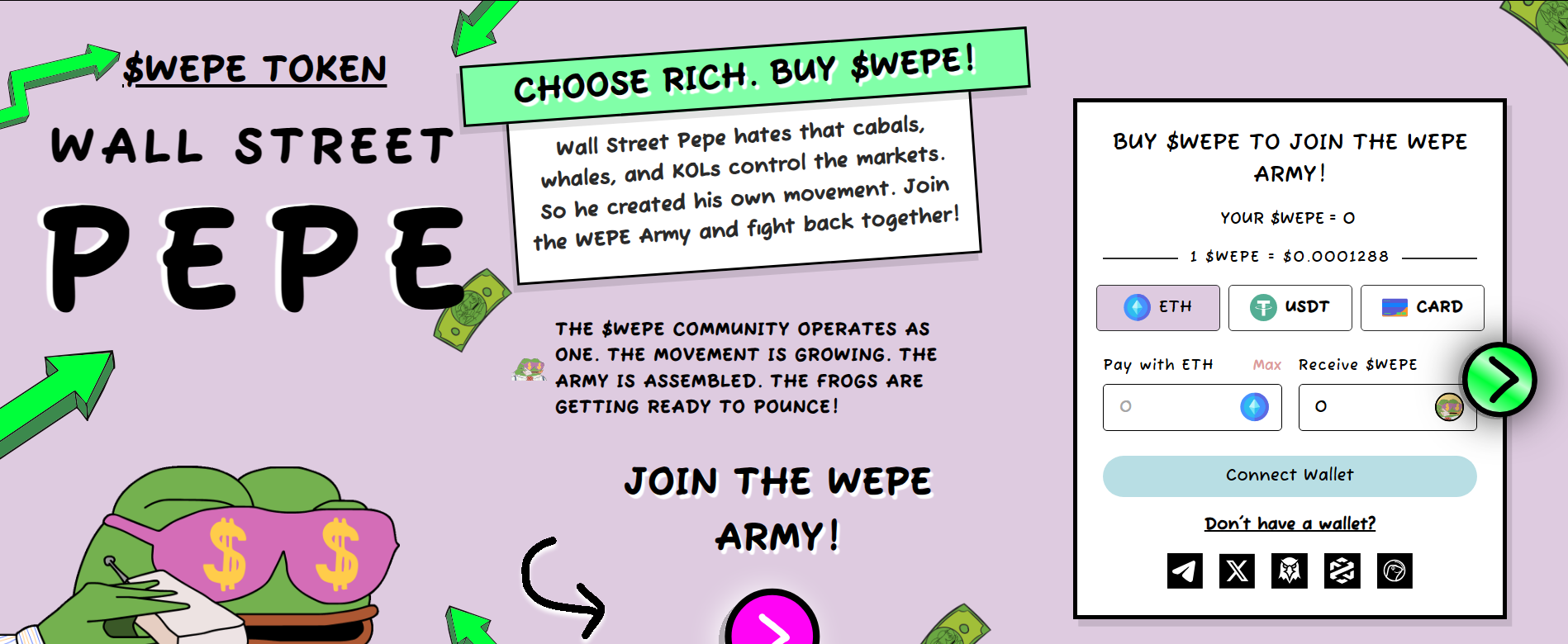 Wall Street Pepe token