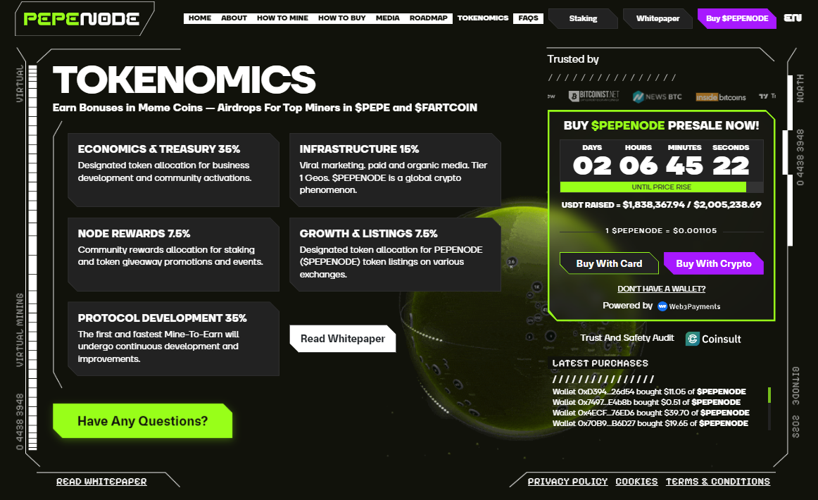 Pepenode Tokenomics