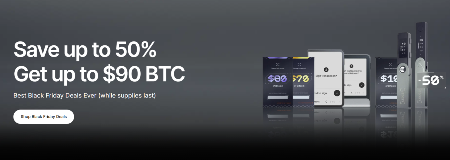 Save up to 50% and 80 BTC with Ledger Black Friday Deals