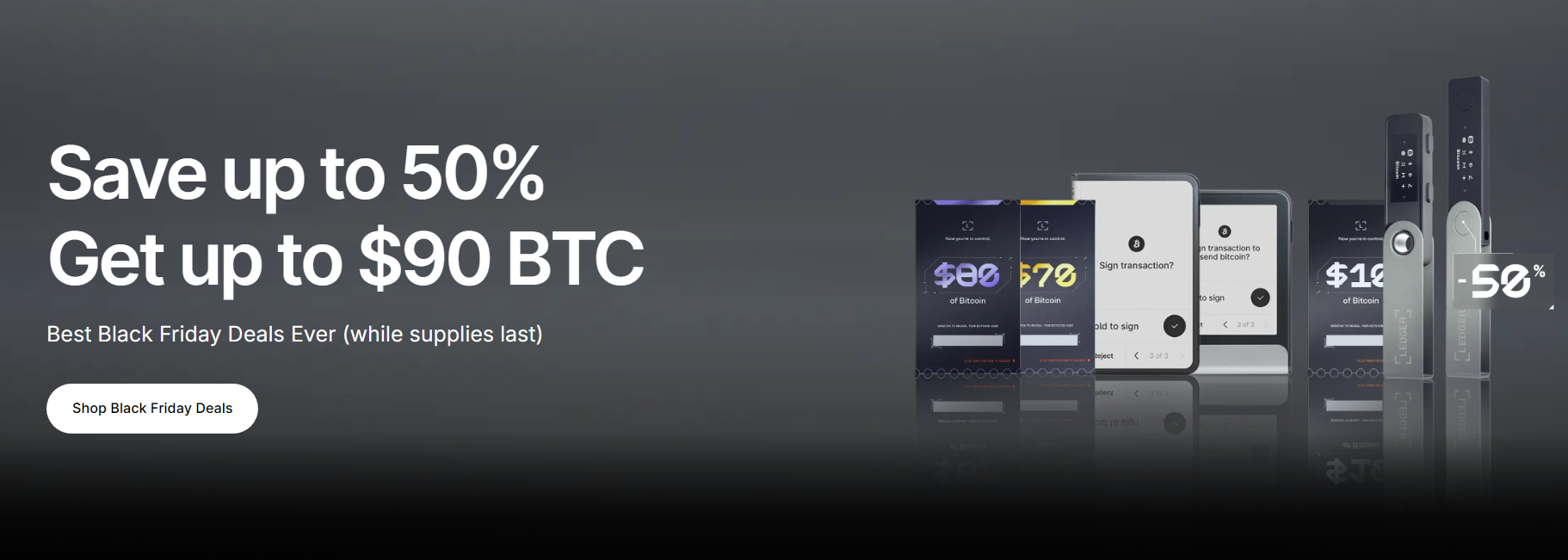 Save up to 50% and 80 BTC with Ledger Black Friday Deals