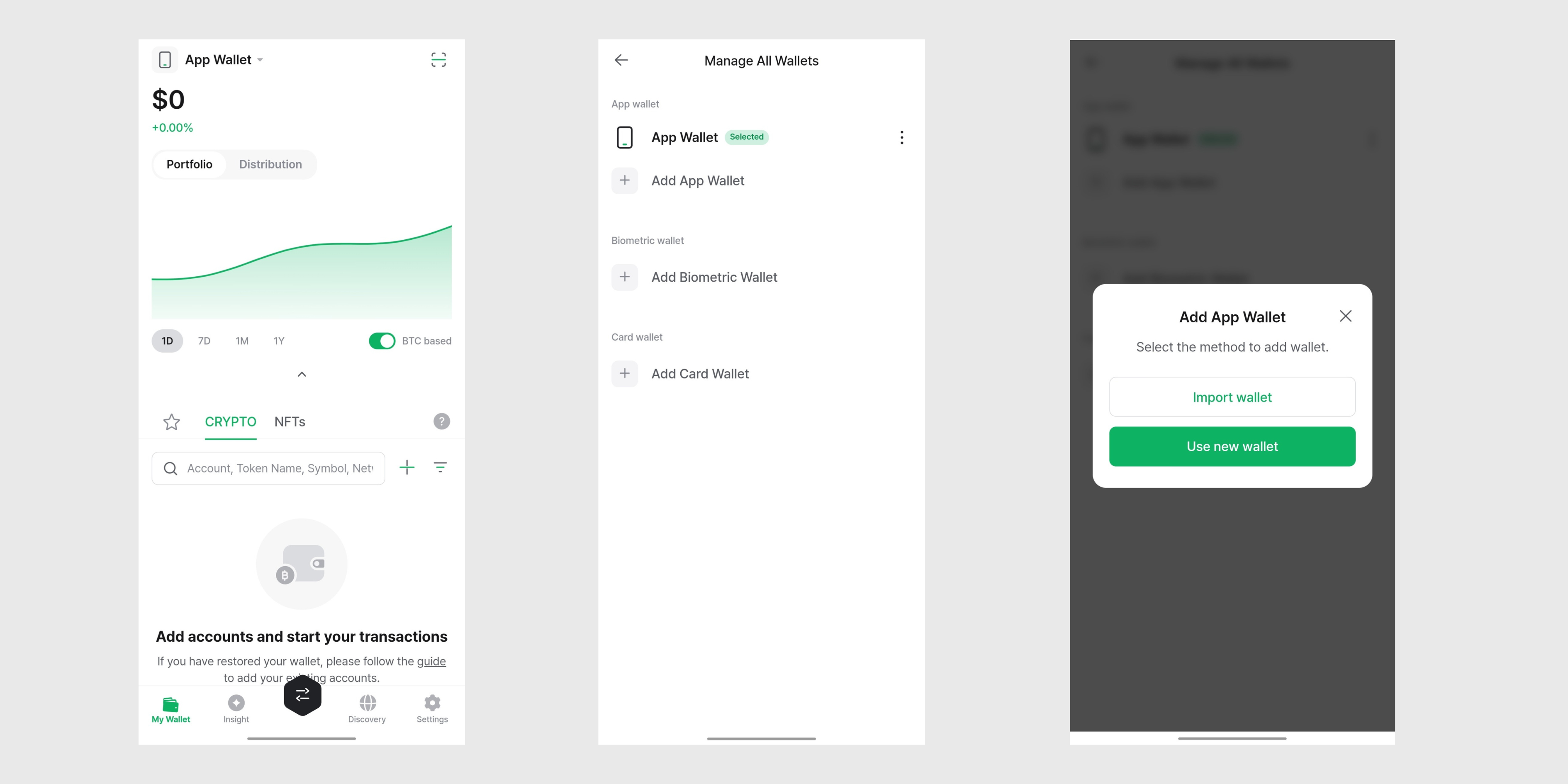 D'CENT mobile app new multi-wallet feature