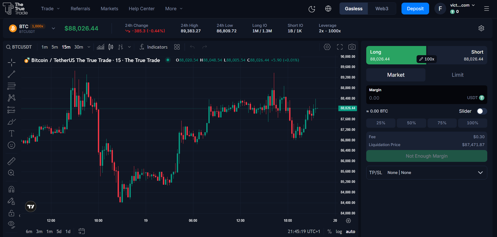 Advanced trading on The True Trade