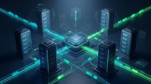 Futuristic Solana validator lab visualizing faster slot scheduling and tighter compute limits