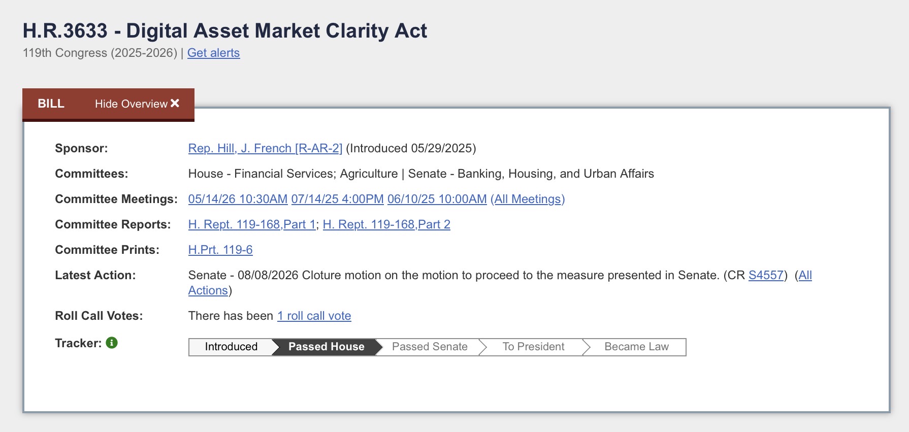 H.R.3633 - Digital Asset Market Clarity Act