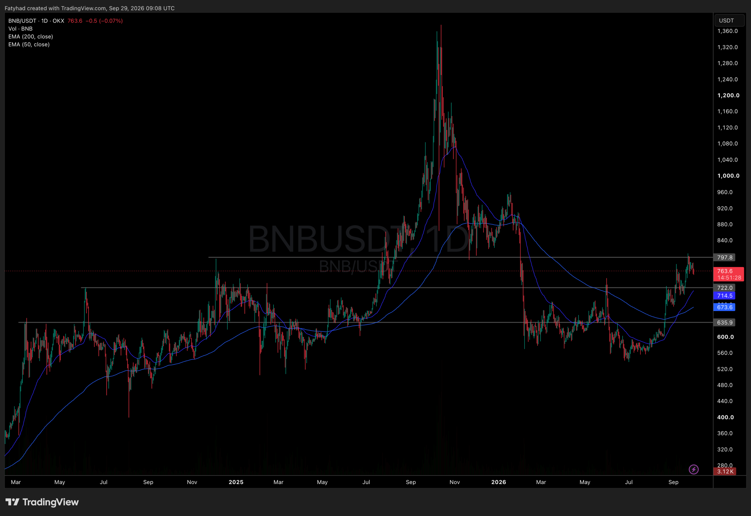 BNBUSDT Chart 1D