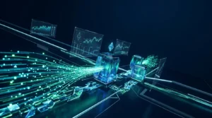 Neon crypto trading lab visualizing Bitcoin ETF outflows and mixed fund flows